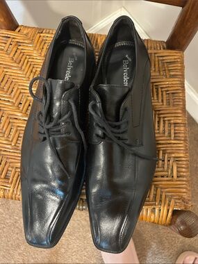 Belvedere Black Leather Lace-Up Oxfords for Men